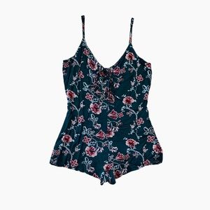 Floral Lace Up Romper